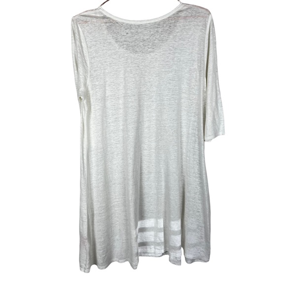 Eileen Fisher 100% Linen Heathered White Blouse Size Medium - Picture 6 of 6